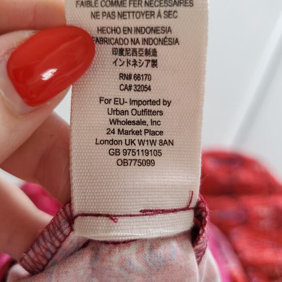 Free People Jumpsuit Womens 4 Pink Red Boho Wide Leg Sleeveless Wrap Tie Rayon - Picture 11 of 12